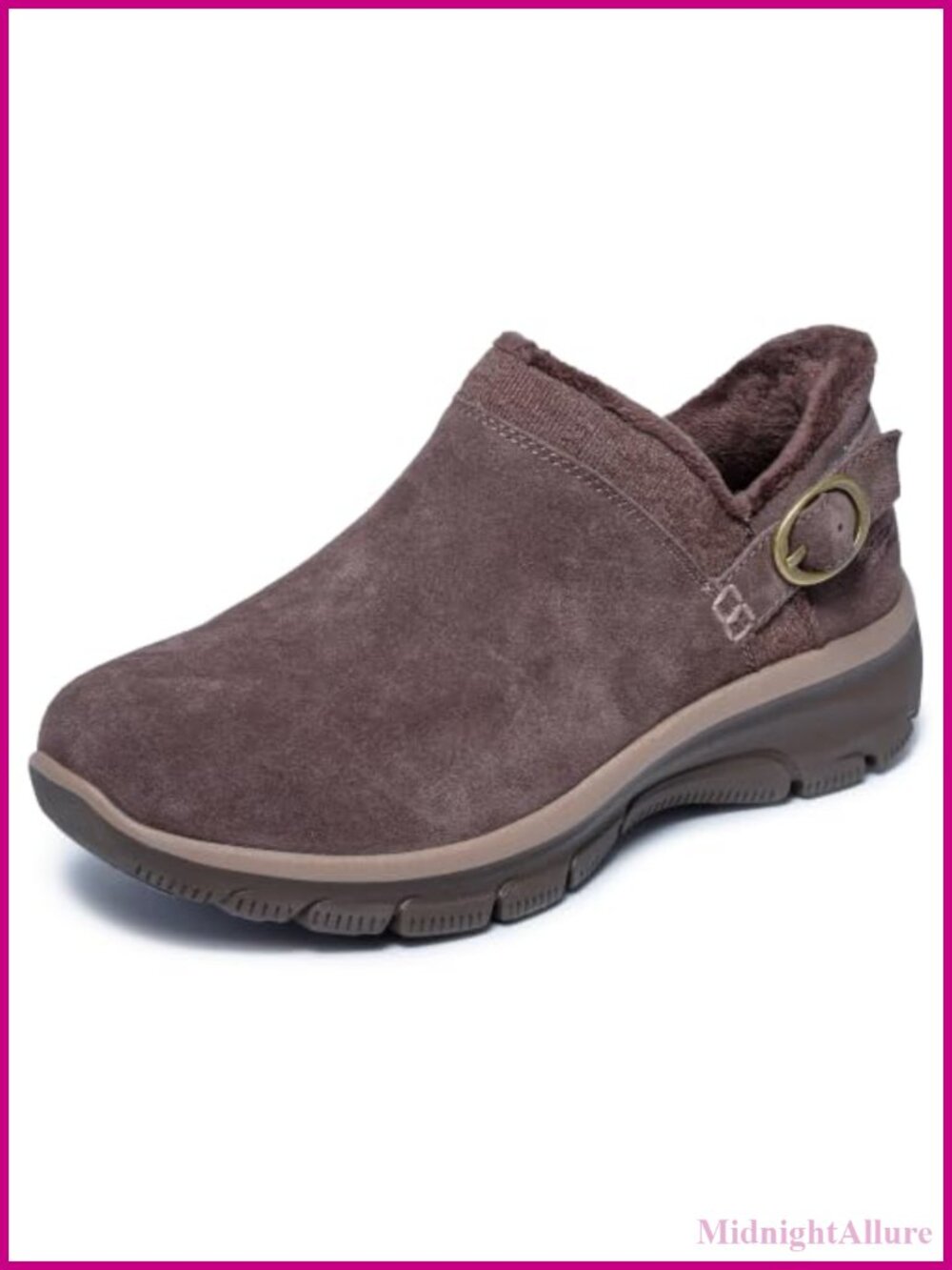 Hands Free Slip-ins Ankle Booties Suede Faux-Fur Lined Water Resistant Memory